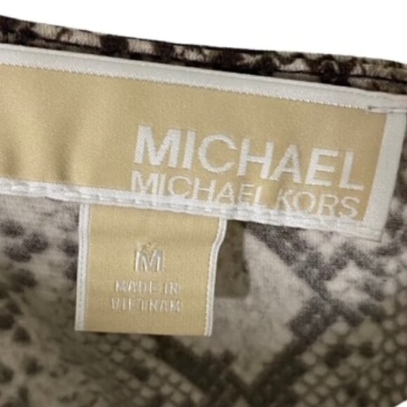 Michael Kors Snake Print Side Ruched Dress Medium - Picture 2 of 5